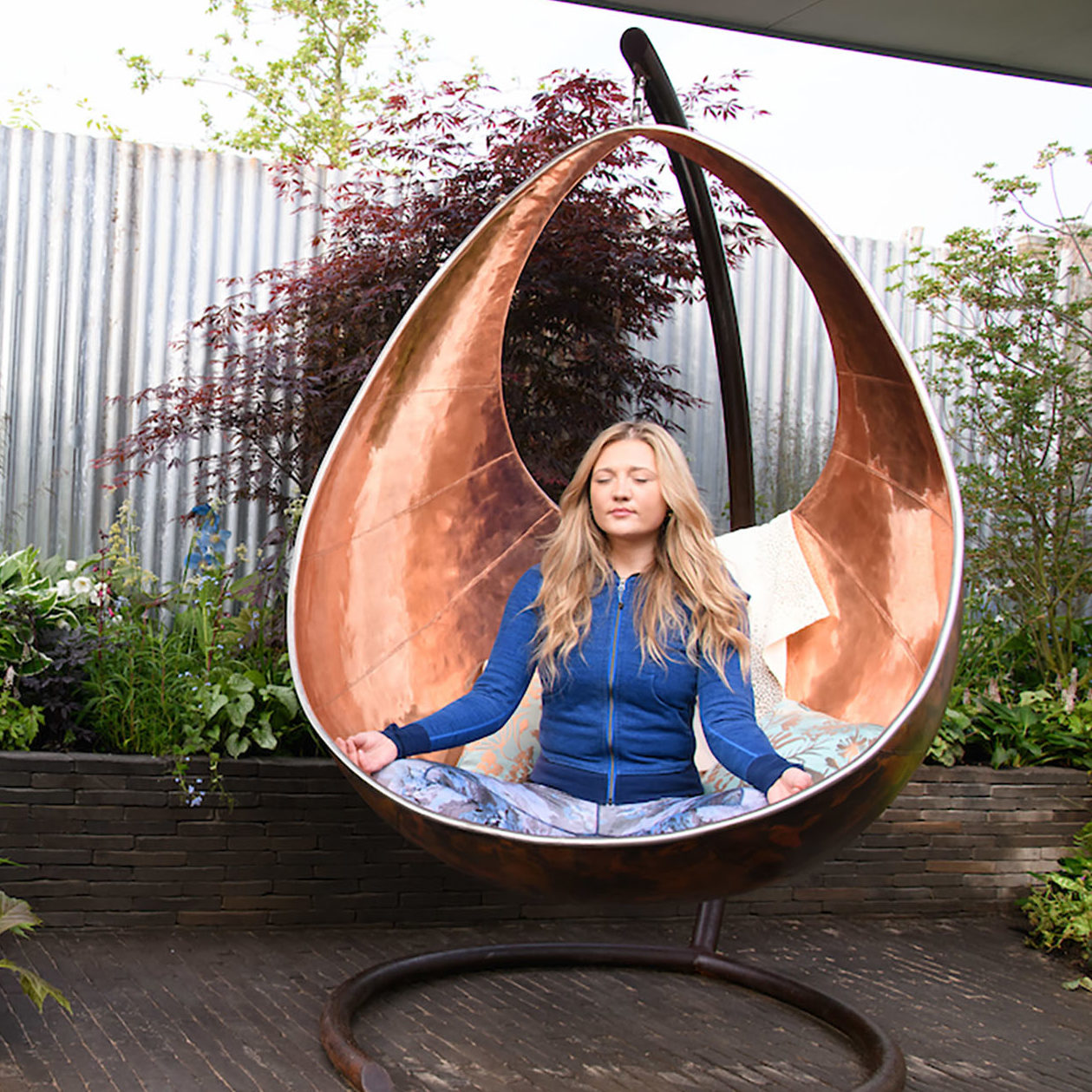 Copper hanging garden chair hot sale